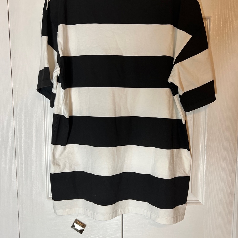 Zara Men's Black & White Striped Mickey Mouse T-Shirt - Picture 3 of 4